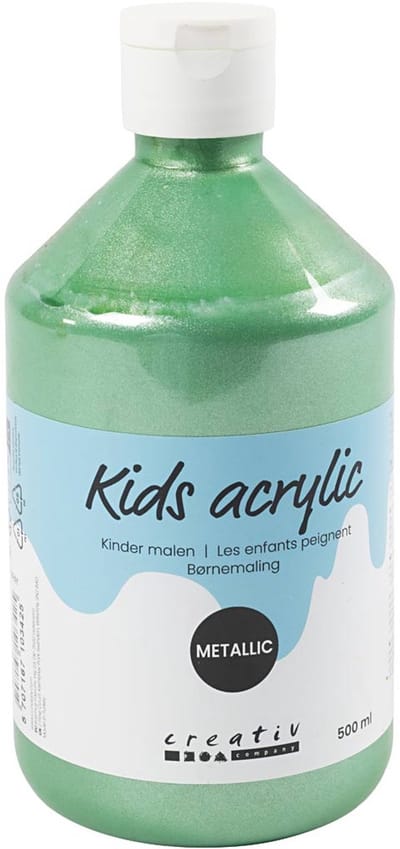 Acrylverf Metallic, metallic, lichtgroen, 500 ml/ 1 fles
