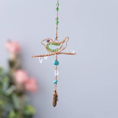 1 st Vintage Windgong Kristallen Windgong Maan Zon Vanger Diamanten Prisma's Hanger Droom Ambachten Gereedschap Huis Tuin Decoratie Windgong 1pcs gray