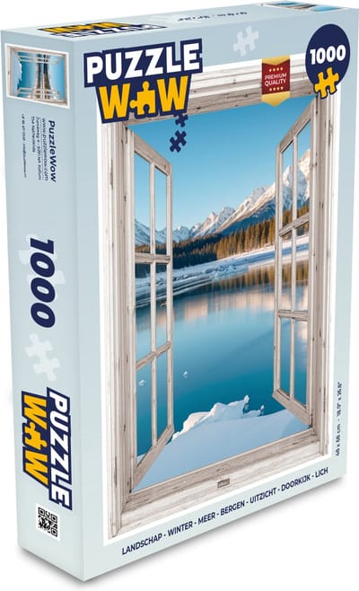 Puzzel Landschap - Winter - Meer - Bergen - Uitzicht - Doorkijk - Licht - Legpuzzel - Puzzel 1000 stukjes volwassenen