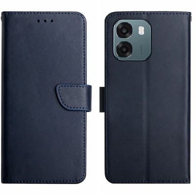 Coverup Hoesje - Geschikt voor OPPO A6 5G / A6x 5G / A6x 4G Hoesje - Coverup Genuine Leather Book Case - Echt Leder - Blauw