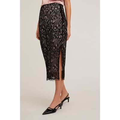 Motivi Midi Macrame Lace Skirt Black Maat: 32 | Midi Rokken Outlet | Dames | Zwart