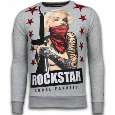 Local Fanatic Marilyn rockstar rhinestone sweater