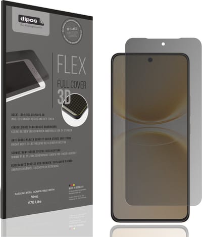 dipos FLEX – Matte Privacy Screenprotector geschikt voor Vivo V70 Lite | Volledige Schermbescherming | Case-Friendly