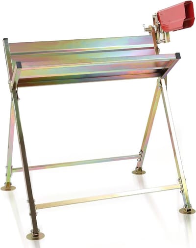 Zaagstandaard Inklapbaar - Zaagbok Hout - Veilig Hout Zagen - Met Beschermkap - 81x72x785 cm - Goud Rood