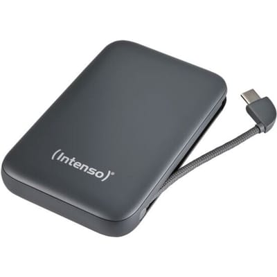 Intenso S10000 Powerbank - 10.000 mAh - 20W - USB-C met geïntegreerde kabel - LCD-display - Grijs