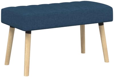 vidaXL - Kanaalgeplooide - Bank - Blauw - 80 - x - 40 - x - 46 - cm - Stof