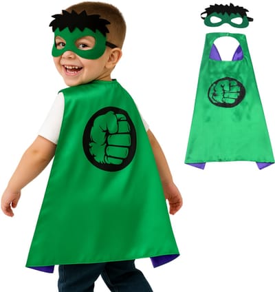 Joya Kids® Groene Superheld Cape en Masker Set | Groen Monster verkleedpak | Superhelden pak | Cape en Masker | Kostuum jongens