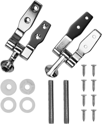 Toiletdeksel Scharnieren - Zitting Bevestigingen - Badkamer Reparatie - Roestbestendig Metaal - 10x10mm - Zilverkleurig