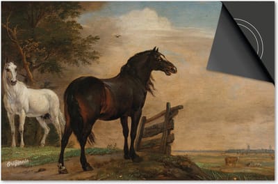 Inductie beschermer 60x60 - afdekplaat inductie mat - Dietrix Kookplaat beschermer - Exclusief - Oude Meesters - Paulus Potter Twee Paarden