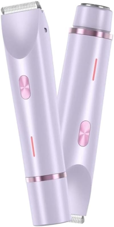 Dubbele scheerkoppen - Epilator voor dames - Haartrimmer - Elektrische epilator - Waterdicht nat en droog - Lichaamshaartrimmer - Gezichtsepilator - Voor bikinilijn, oksels, benen, armen, lichaam en gezicht - Paars