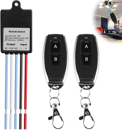Dailygoody - Draadloze Remote Control Schakelaar - 20A - 50m Bereik - Inclusief 2 Afstandsbedieningen - Handig voor Buiten - Schakelapparaten - Geschi