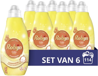 Robijn - Vloeibaar Wasmiddel - Zwitsal - Klein & Krachtig - 6 flessen - 114 wasbeurten - Voordeelverpakking