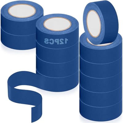 12 Rollen Maskertape 24mm x 20m voor Schilderwerk, Interieurdecoratie en Labeling, Geschikt voor Diverse Klussen