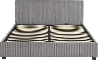 sweeek - Bed met lattenbodem en hoofdeinde, b 211 x d 168 x h 86cm, corduroy afwerking