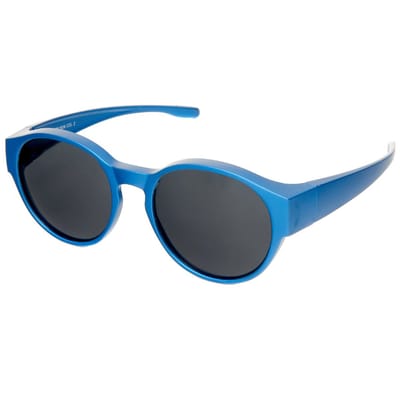 Overzet zonnebril dames – Overzetzonnebrillen – Polarized - Ontspiegelde glazen – Blauw montuur – inclusief beschermhoesje