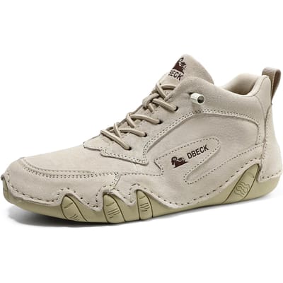 Hoge Top Grote Maat Dames Schoenen Bovenlaag Leer Dames Herfst en Winter Enkellaarzen Sport Casual Schoenen Veelzijdige Leren Laarzen 44 gray