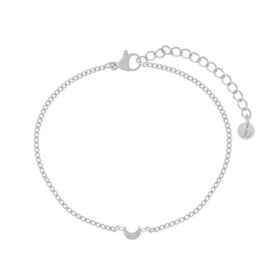 Essentialistics - Armband gevlamd maantje - Volwassenen - Zilverkleur - Stainless steel (verkleurt niet) - Verlengkettinkje