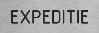 Deurbordje - expeditie bord - bordje - expeditie - rechthoekig met RVS look