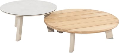 Taste by 4 Seasons Bijzettafels Emma Teak Latte Ø80 cm en Ø65 cm