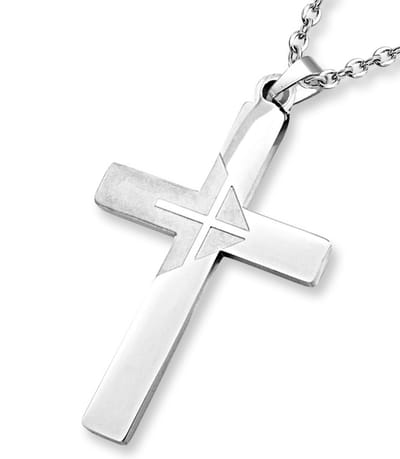 Amanto Ketting Alune - 316L Staal - Kruis - 42x25mm - 60cm
