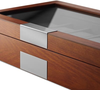 Mahoniehouten Fineer Horloge Displaybox met 12 Vakken