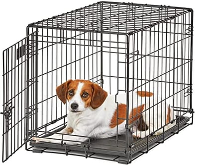 Opvouwbare metalen hondenbox 61 cm met scheidingswand en lekvrije hondenpan