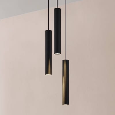 Lindby - hanglamp - 3lichts - Staal, aluminium - H: 40 cm - GU10 - zwart zand