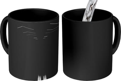 Magische Mok - Foto op Warmte Mokken - Koffiemok - Zwart - Wit - Weg - Tunnel - Magic Mok - Beker - 350 ML - Theemok