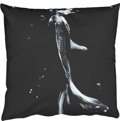 Sierkussens - Kussentjes Woonkamer - 50x50 cm - Koi - Vissen - Water - Zwart
