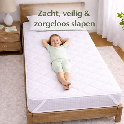 Droomtextiel Waterdicht Matrasbeschermer 100% Katoen - 180x220 +30 cm - Gewatteerd - Doorgestikt - Ademend - Antibacterieel - Premium Kwaliteit