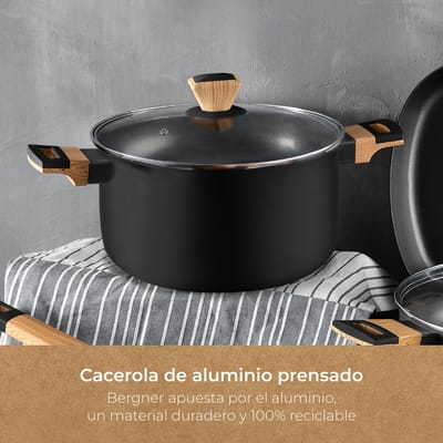 Kookpot Bergner EARTH Ø 24 cm Zwart