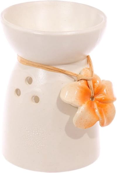 Gevlekt Creme Bloem Keramiek Olie- en Wax Geurbrander