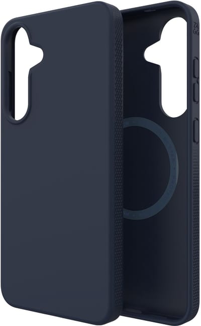 ZAGG Milan Snap Hoesje Geschikt voor Samsung Galaxy S25 Plus - Back Cover Compatibel met MagSafe / Qi2 - Gerecycled Materiaal - Grafeen - Blauw