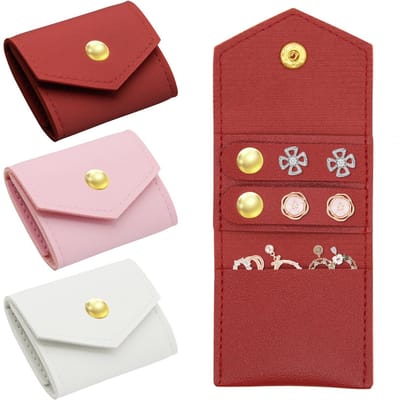 Dailygoods- Reisetui Luxe - 3-delige Set - Mini Sieradenetui - Opvouwbaar - Draagbaar - Hoogwaardig Leer