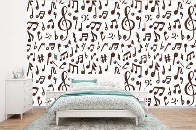 Behang - Fotobehang Muzieknoten - Patronen - Muziek - Breedte 320 cm x hoogte 240 cm