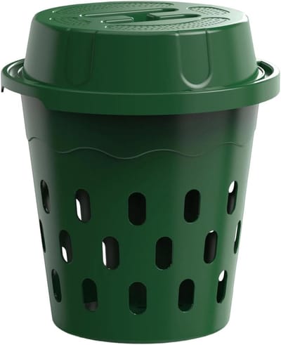 Ingegraven Wormcomposter - Ondergrondse Compostbak - Kunstmest Maken - Geventileerd Ontwerp - 24x24x27 cm - Beige