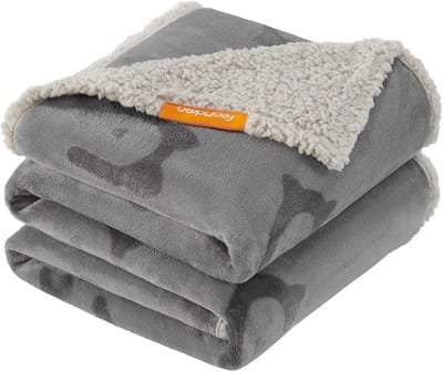 Homesy - Waterdichte Hondendeken Sherpa Fleece Hondenmat, Kattendeken, 152 x 127 cm, XL, Grijs