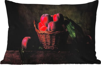 Buitenkussens - Tuin - Mand - Pruim - Roze - Rustiek - Fruit - Stilleven - 50x30 cm