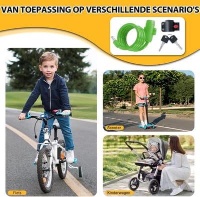 Kinderslot voor Fiets en Skateboard - PVC-gecoat en Roestvrij
