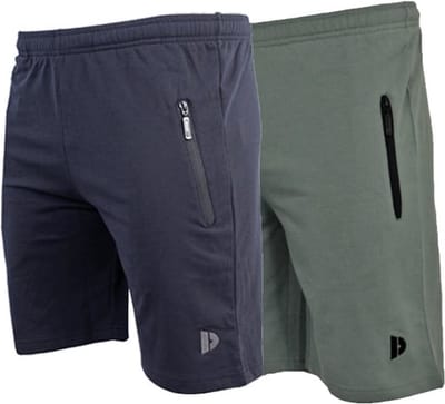 2-Pack Donnay Joggingshort (Nick) - Sportshort - Heren - Navy/Jungle green (547) - maat S
