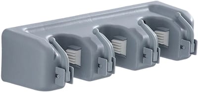 longziming -Wandgemonteerde Mophouder – ABS Organizer met 3 Posities & 4 Haken – Stevige Bezemhouder voor Badkamer, Keuken & Berging – Inclusief Schroeven