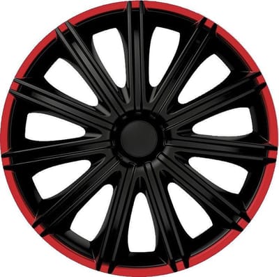 Autostyle Wieldoppen Nero 15 Inch Abs Zwart/rood Set Van 4
