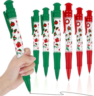 Grote kerst balpen set met 24 kleurrijke pennen voor feestelijke schrijfervaringen