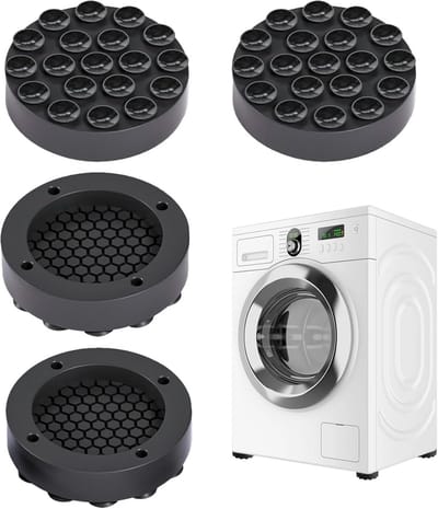 Set van 4 Antivibratie Pads voor Wasmachines, Voet Pads met Zuignappen, Geluiddempende Bescherming voor Vloeren en Huishoudelijke Apparaten