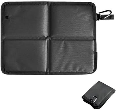 Opvouwbaar Zitkussen - Buitenzitkussen - Comfortabel Zitten - Met Karabijnhaak - 37 X 27.5 Cm - Waterdicht Zitkussen - Campingkussen - Picknickkussen - Geschikt Voor Wandelen, Kamperen, Picknicken En Festivals - Zwart