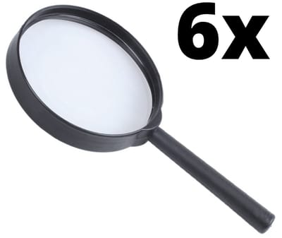 Vergrootglas 6 STUKS - Insectenloep - 60mm met 5x Vergroting - Loep - Leesloep - Zwart - 6 Stuks