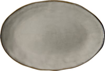 Dutch Rose Organic Ovale schaal - Serveerschaal - 34xØ 23cm - Stoneware Handgemaakt - Creme