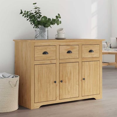 vidaXL - Dressoir - BODO - Honing - bruin - 115,5 - x - 44 - x - 80 - cm - Bewerkt - hout