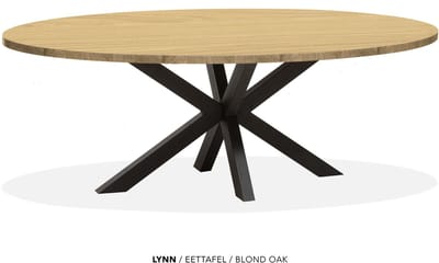 Maxfurn - Lynn - Ovale eettafel Lynn | Zeer krasvast | Kleur: Blond Oak | Afm. 180x102cm