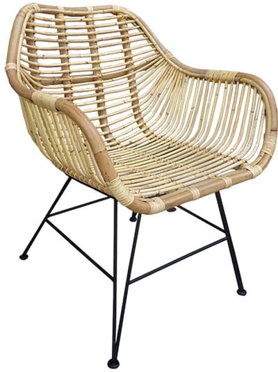 Sweet Living Rotan Kuipstoel Naturel - 69x67xH79 cm
